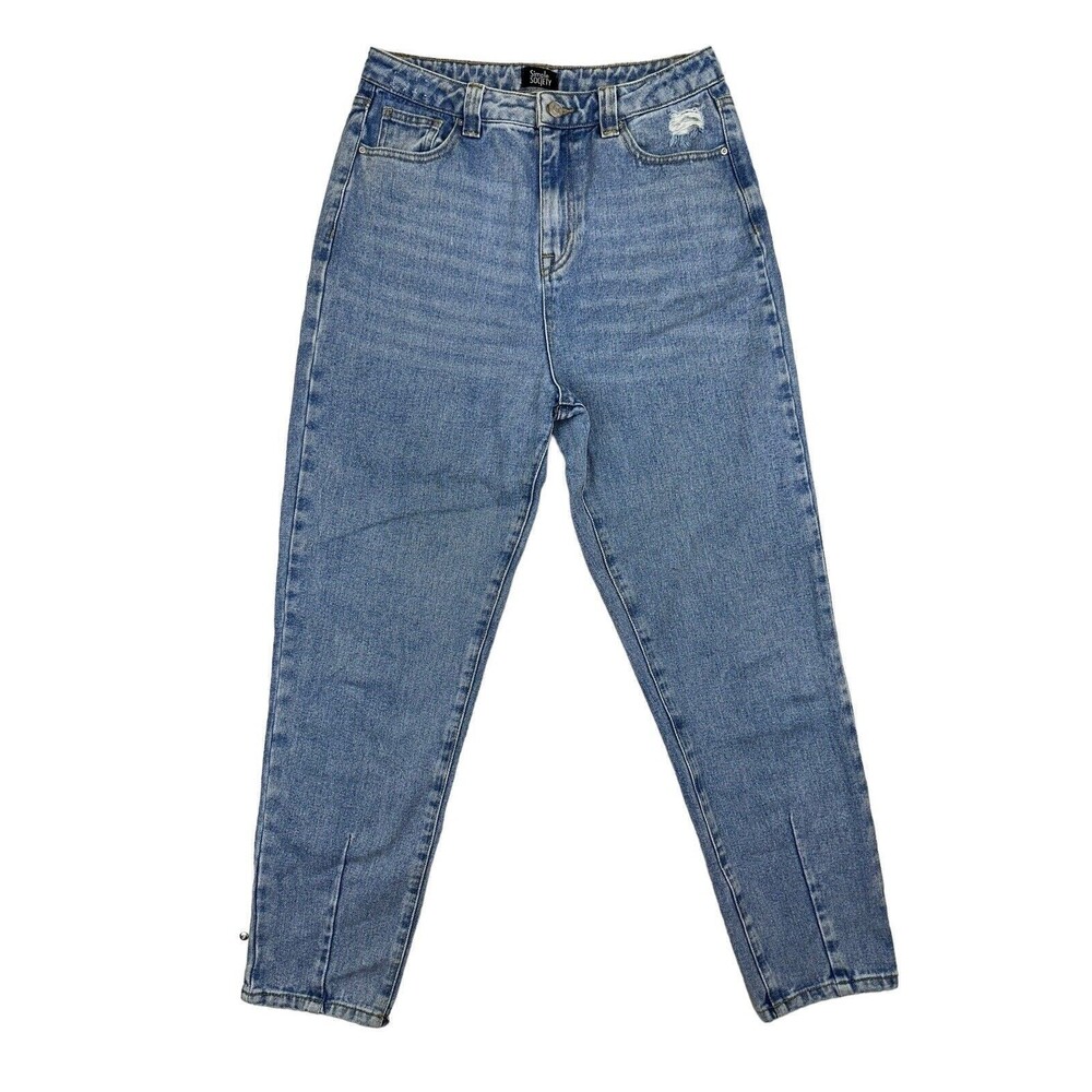 Simple Society Womens Jeans High Rise Lantern Light Wash Size‎ 7/28 5 Pockets